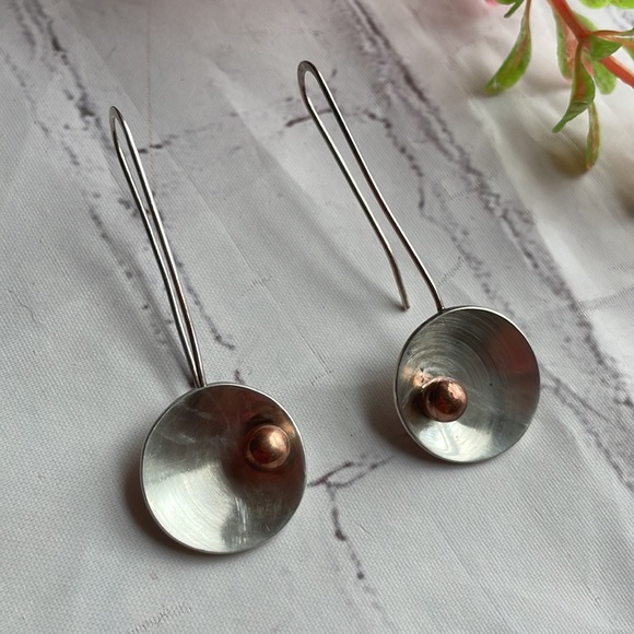 925 copper silver dangling earrings - Picture 4 of 10